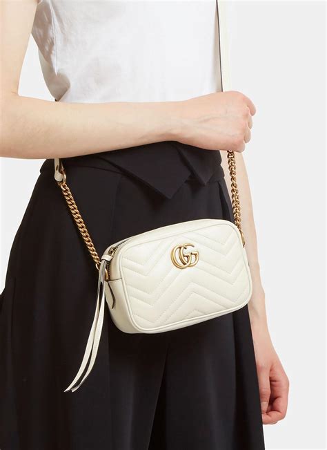 gg marmont matelassé super mini bag white|gucci marmont mini backpack.